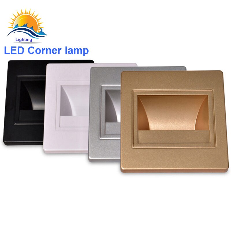 LED Corner Wandlamp voor Stap AC85-265V Verzonken Blaker Licht voor Indoor LED Inwall Verlichting met 86 Installeren Doos (3000 K Kleur)