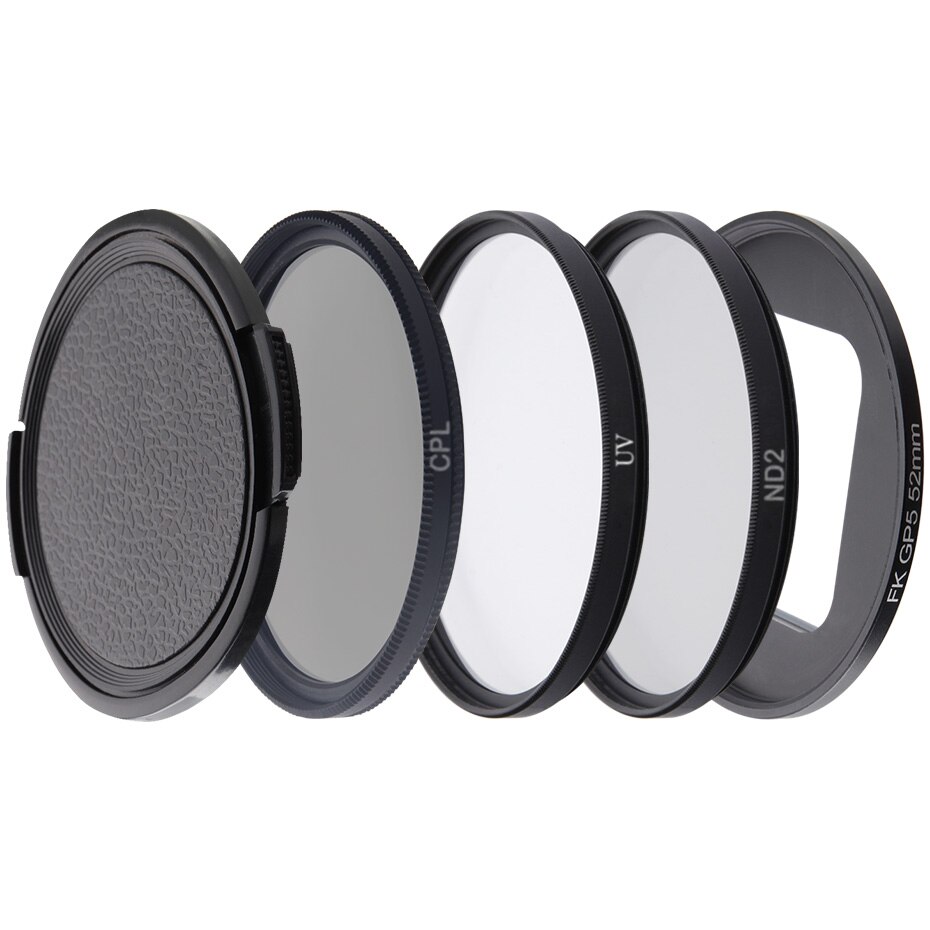 Go Pro-filtro de Cámara de Acción Hero 5, 6, 7, Black , 52mm, polarizado CPL/ND 2 4 8/filtros de protección UV para GoPro Hero 5 6 7, accesorios: UV CPL ND2