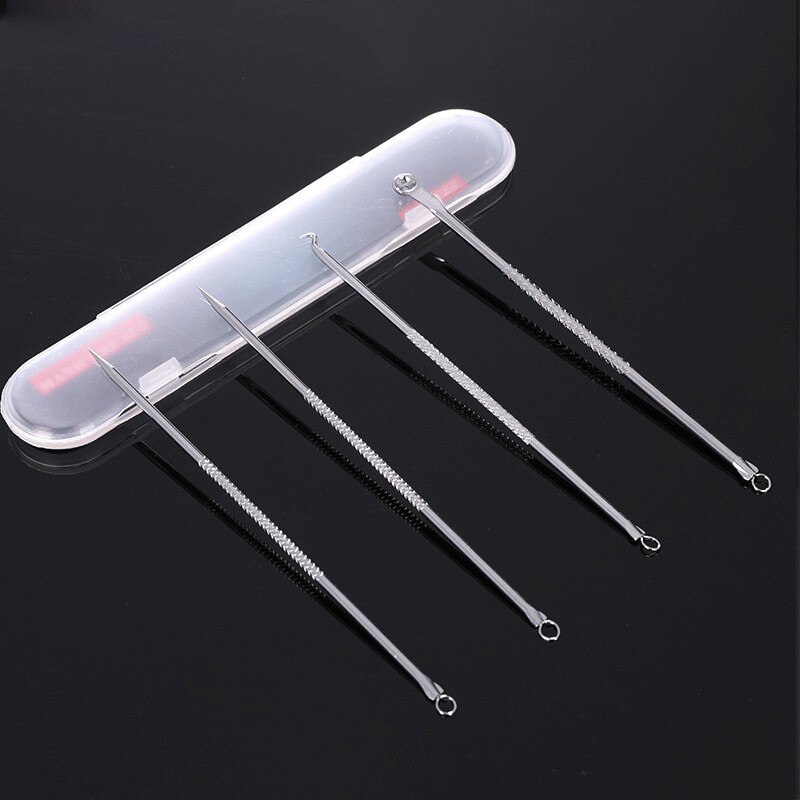 Set van 4/5 stuks mee-eter comedonen acne puistjes mee-eter verwijderaar gereedschap naalden gezicht poriën reiniger lepel voor gezichtshuidverzorging gereedschap