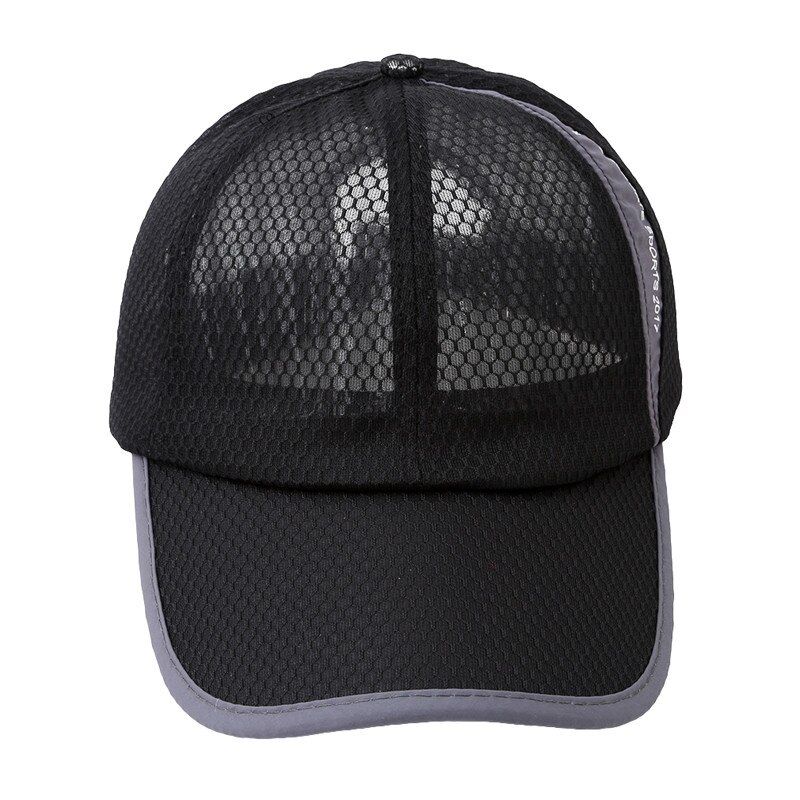 HENGSONG Unisex Summer Breathable Golf Cap Hat For Women Men Mesh Cap Snapback Hat Golf Cap Men Sport Brand Hat Golf Cap Men: black
