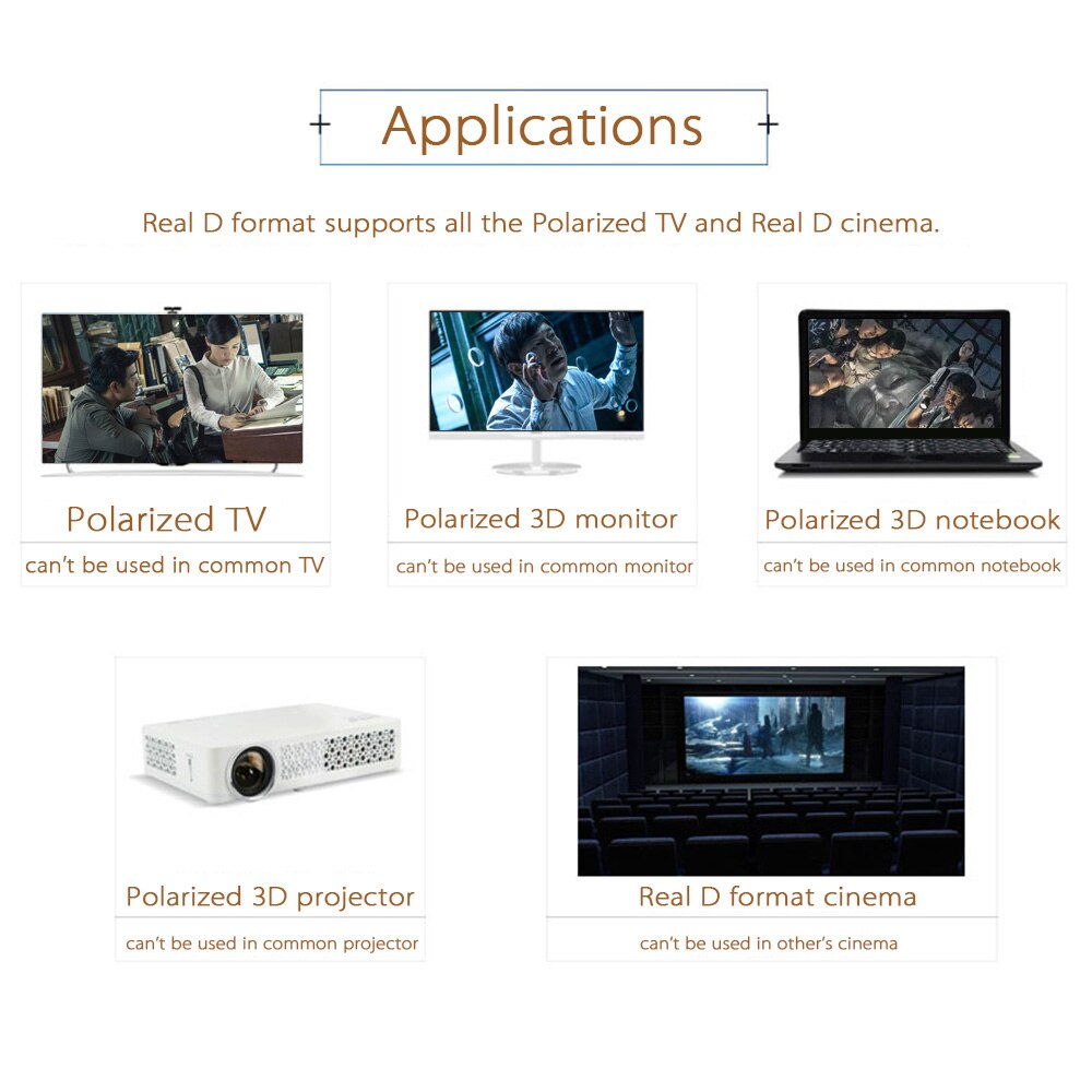 Bærbare passive 3d briller sirkulære polariserte linser støtte for polarisert tv real d home 3d kinobriller