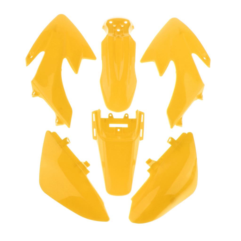 ABS Plastic Fairing Body Work Kit Set for Honda CRF50-125CC Dirt Pit Bike, Heavy Duty s Fairing Kits: Yellow