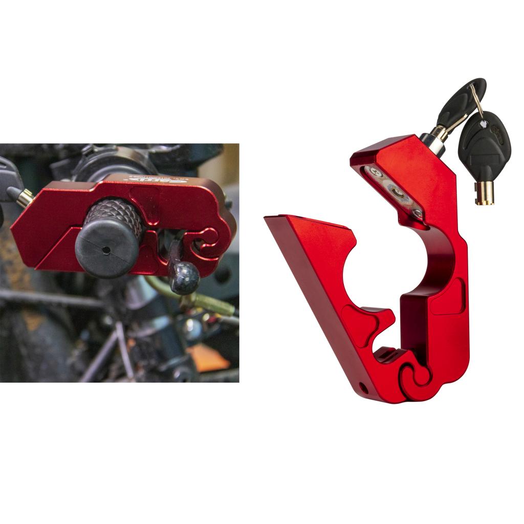 Red Universal Motorbike Brake Lock Anti Theft Handlebar Throttle Grip Lock