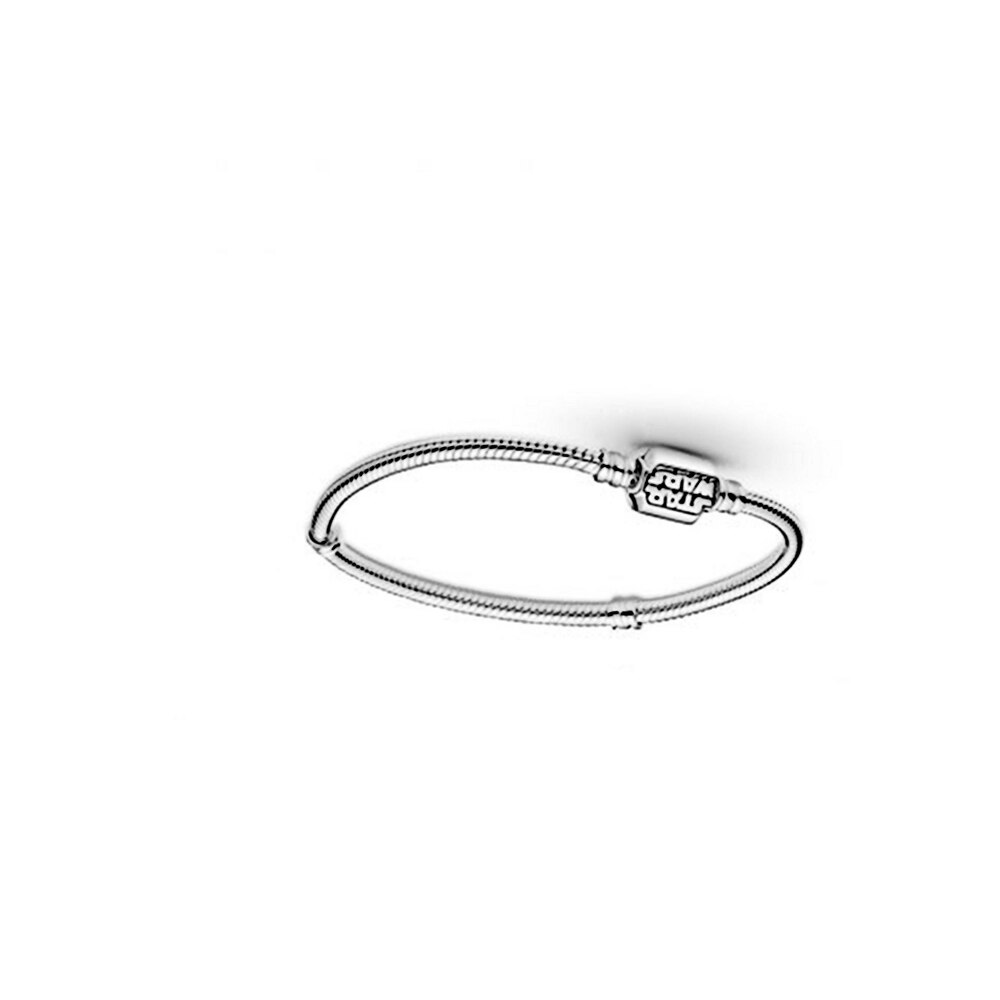 Fahmi 2020 Nuovo 100% 925 Sterling Silver Lustro Mobile 3D Logo Il Bambino di Fascino Misura FAI DA TE Catena Del Serpente Dei Monili Del Braccialetto per Le Donne: 18cm