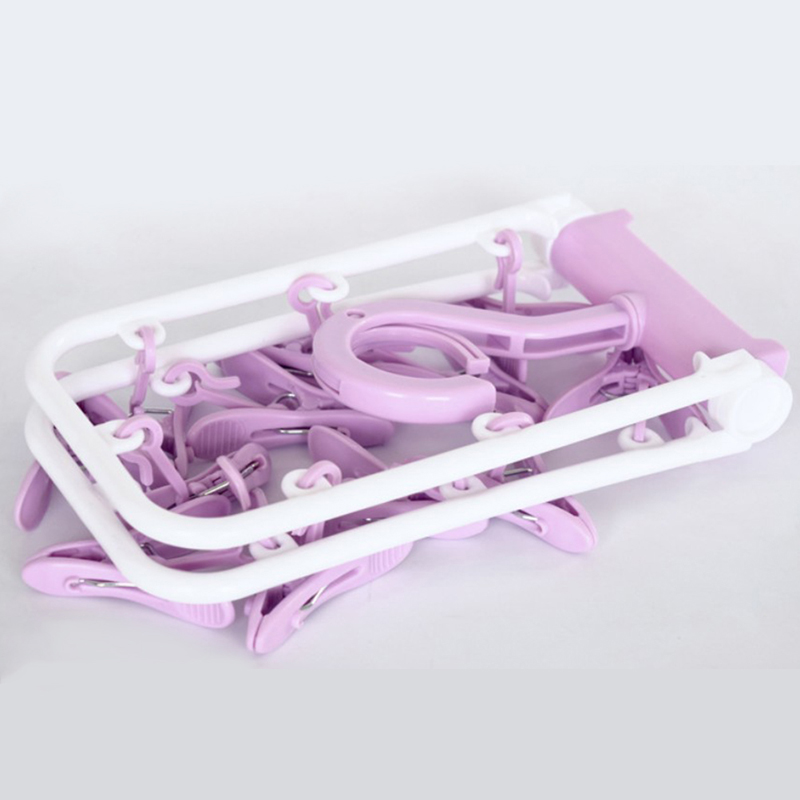 12 Clip Folding Drying Rack Multi-functional Underwear Socks Clip Plastic Rack Clothes Hanger Dryer Towels Cloth Drying Rack