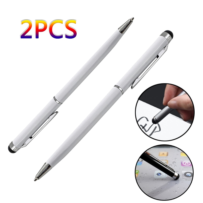 2 stücke Dual-benutzen-empfindliche Stift schreiben Tablette berühren Kuli für Iphone Samsung Xiaomi Huawei Lenovo Ipod praktisch Stift paiting