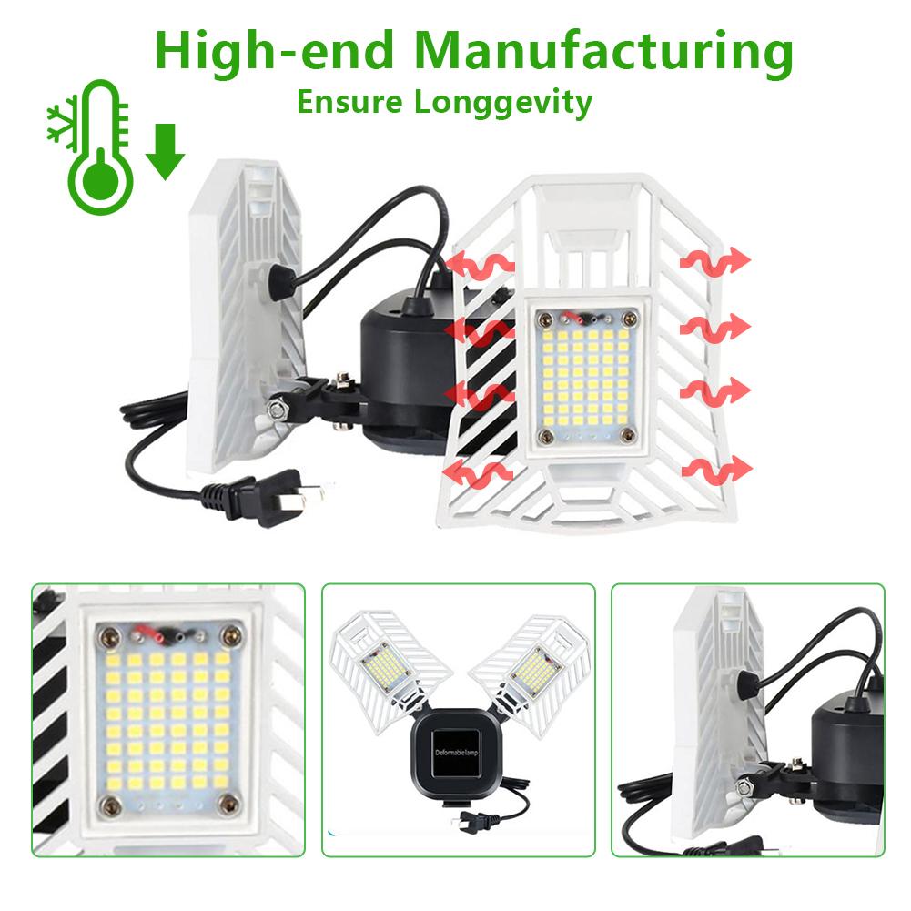 40W Garage Lamp LED Vervormen Wandlamp Verstelbare LED Blaker Licht Waterdicht Werk Licht Voor Workshop US EU Plug 85-265V