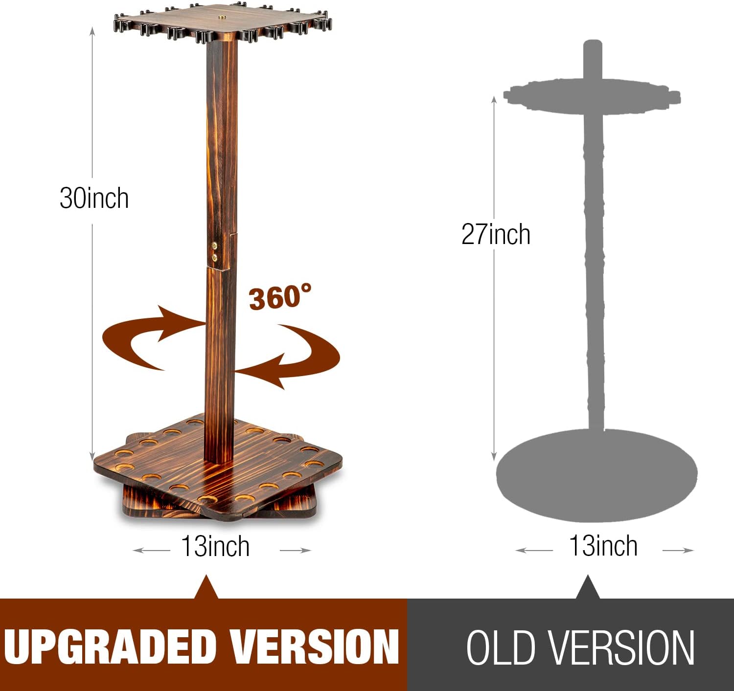 Fishing Rod Holders for Garage 360 Degree Rotating Fishing Pole Rack, Floor Stand Holds up to 16 Rods