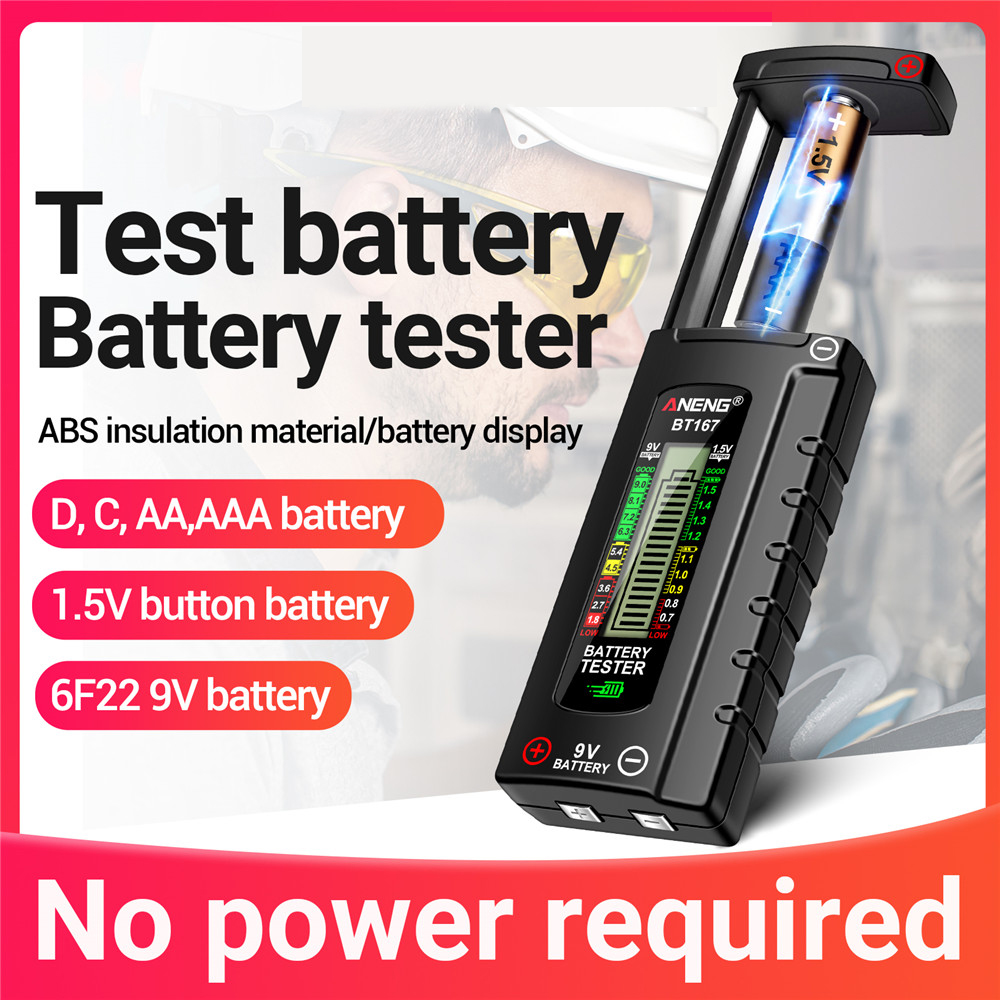 Universele BT167 BT169 Batterij Tester Checker Power Bank Detectoren voor 9V 1.5V AA AAA C D Knoopcel batterijen Checker