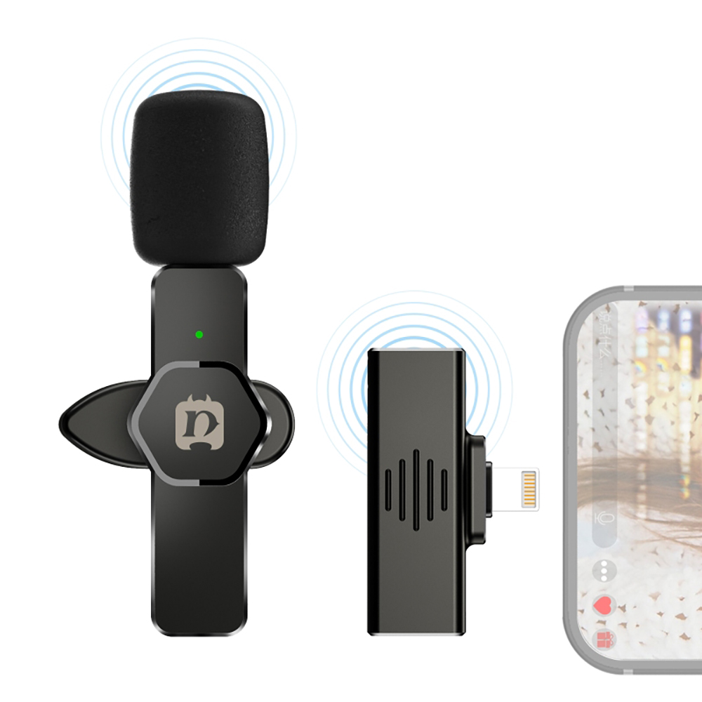Portable Wireless Lavalier Microphone Clip-on Audio Bluetooth Video Recording Mini for IOS Android