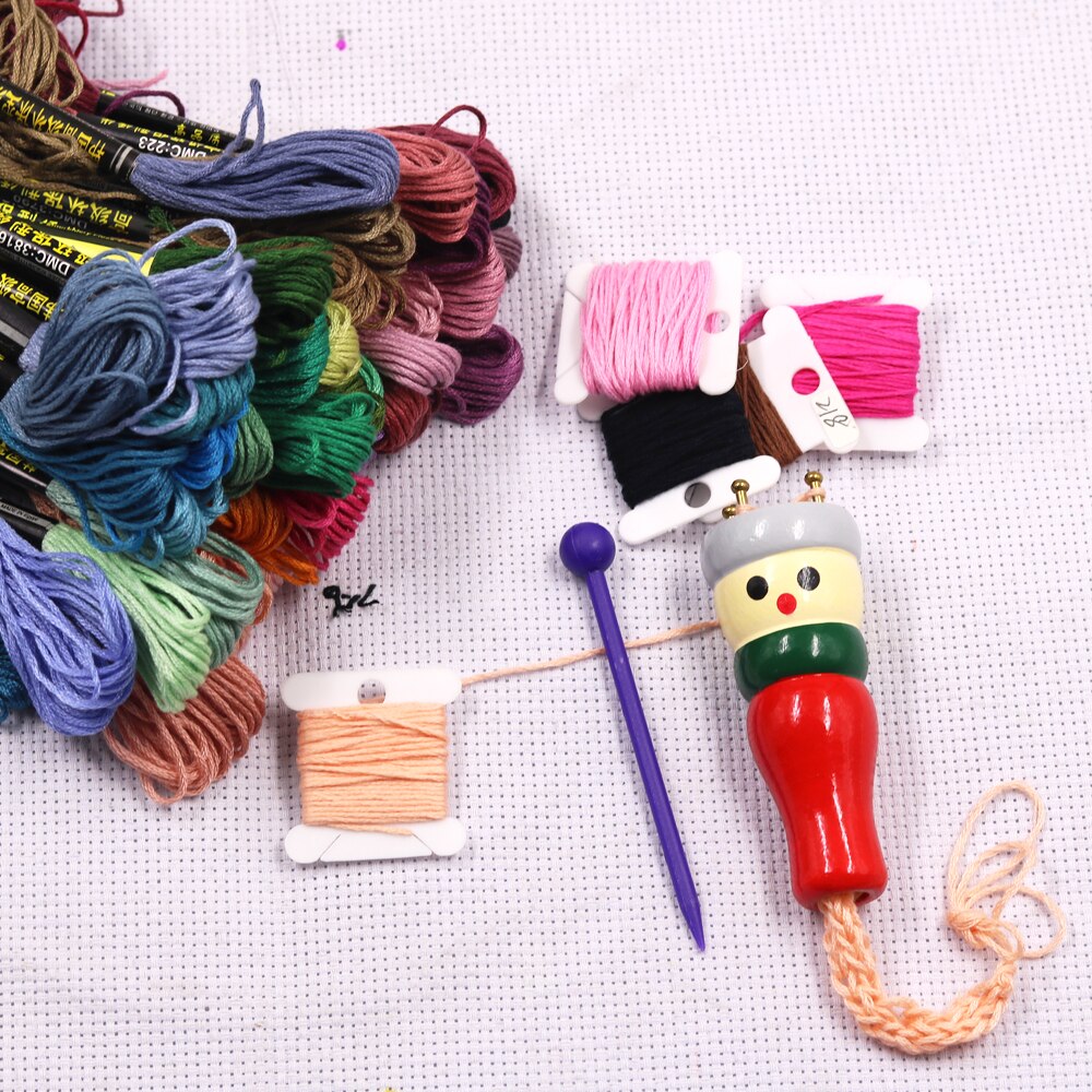 Machine à tricoter pour Bracelet, fil de laine, bois, Dolly Craft, tissage de corde, outils et accessoires de couture, 1 pièce