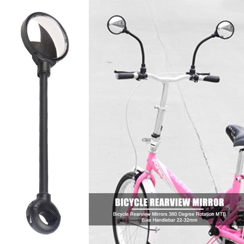 Fleksibel cykel bakspejl fremragende holdbar plexiglas abs proces sikkerhed rundt mtb styr venstre / højre spejl