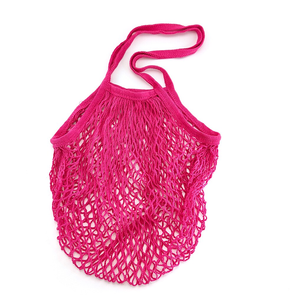 Bolso de compras de malla reutilizable para mujer, bolsa de almacenamiento de fruta con cordón, tejido de red, para tienda de comestibles, novedad: A