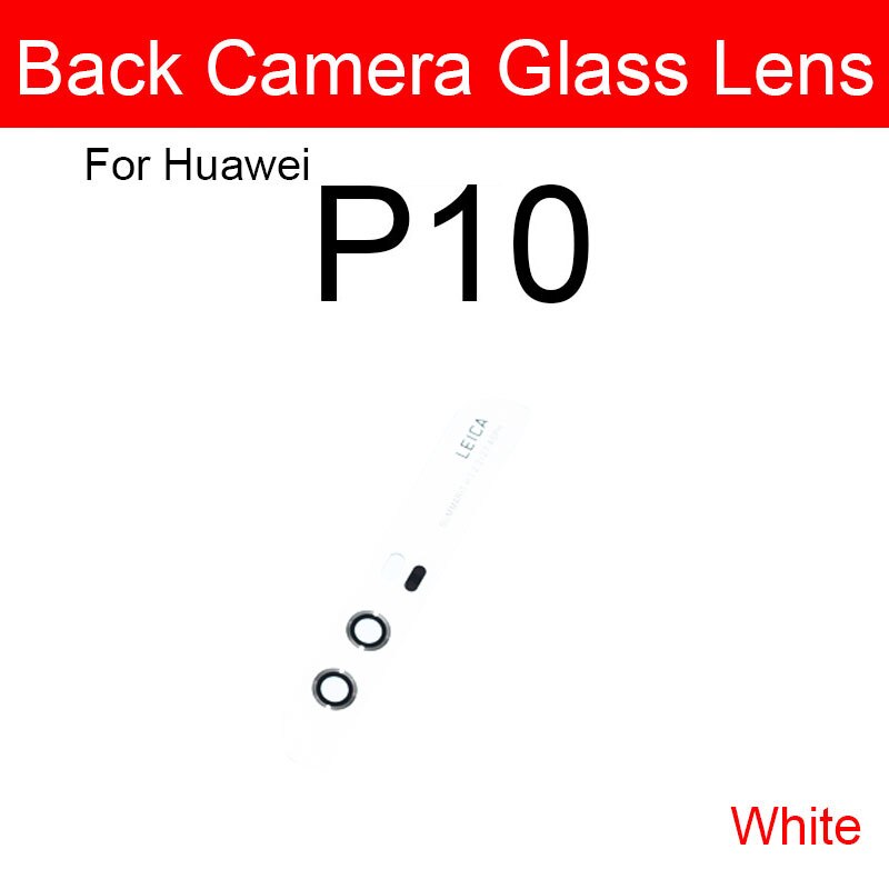 Bagside kamera linse & flash cover til huawei  p8 p9 p10 lite plus bag ydre kamera glas linse + selvklæbende mærkat udskiftning reparation: P10 hvide