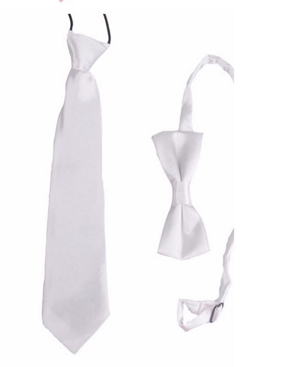 Kinderen Jongen Baby & Kids Leuke Kids Ties Bowtie Set Stropdas Bruiloft Kleding Accessoires HHtr0012: White