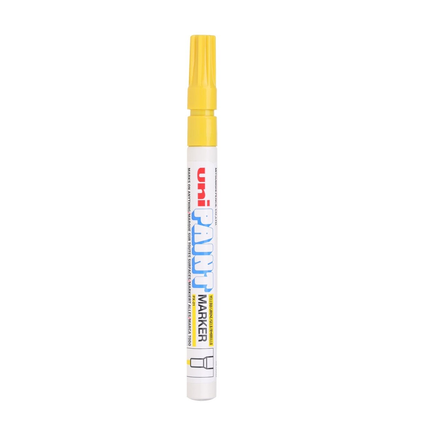 1Pcs Permanet Kleur Verf Marker Pen Fine Tip Olie Base Opaque Mark Op Iets Tyre Houten Cd Metalen Gras stof Handtekening A6860: Yellow