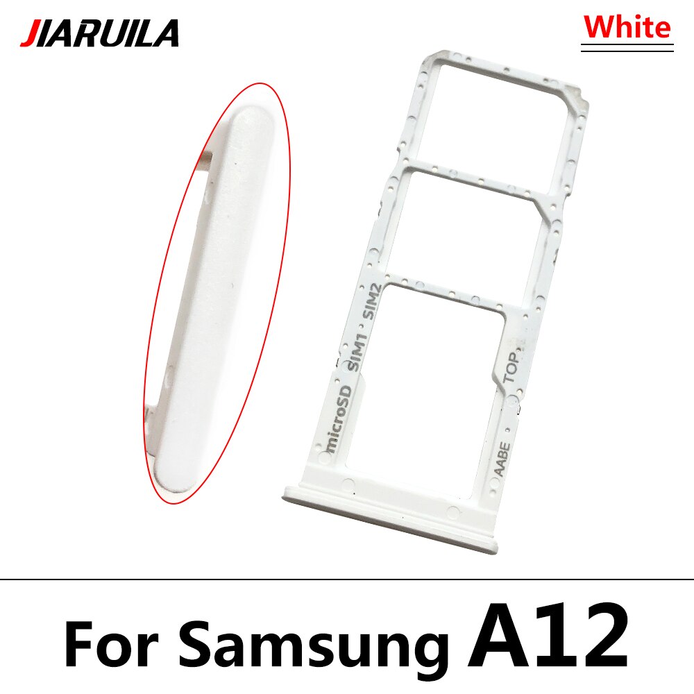 Dual-Card Sim Tray Holder For Samsung Galaxy A12 A31 A51 A71 A125F SIM Card Tray Slot Holder Adapter Socket Repair Parts: A12 white