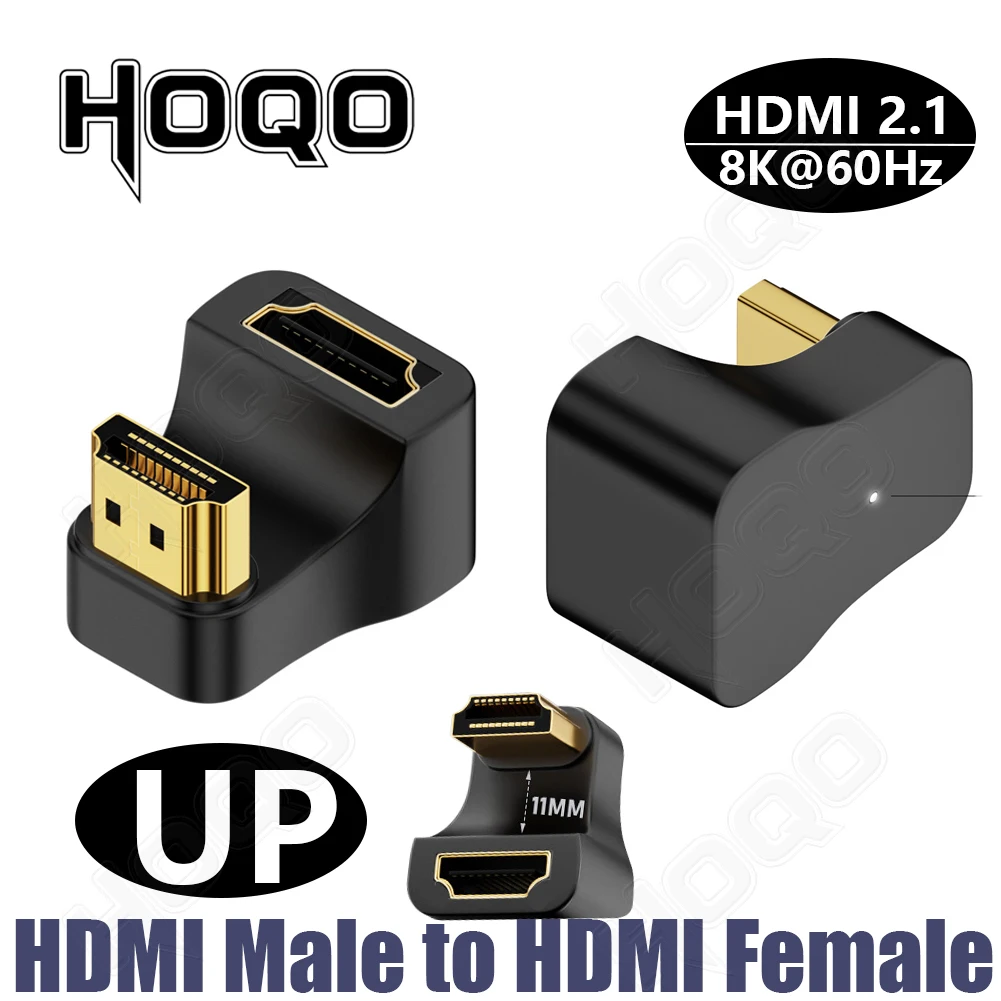 8K HDMI-adapter 90 graden 8k 4k bij 120 Hz 270 graden HDMI schuine adapter 360 180 graden mini naar HDMI U-vorm l-type converter