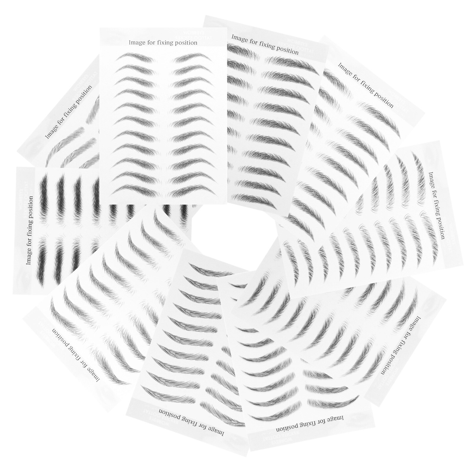 10 Sheets 3D Eyebrows Stickers False Eyebrows Tattoos Temporary Eyebrows Tattoos