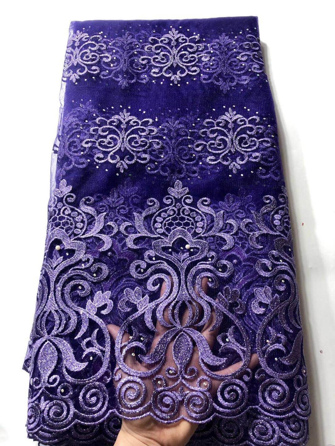 Top french Lace Stones Embroiderd African Lace Fabric French Lace Fabric Nigerian Lace Fabric For Wedding YYS001: Default Title
