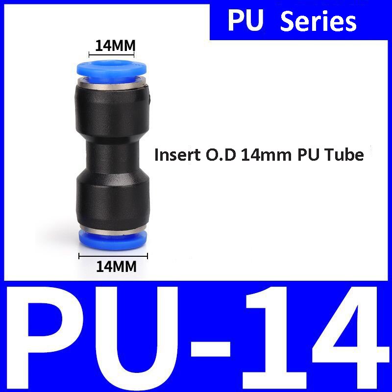 Pneumatiske fittings fitting plastkoblinger pu  pg 4mm 6mm to 8mm 10mm luft vannslange rør push-in rett luft hurtigkobling: Khaki