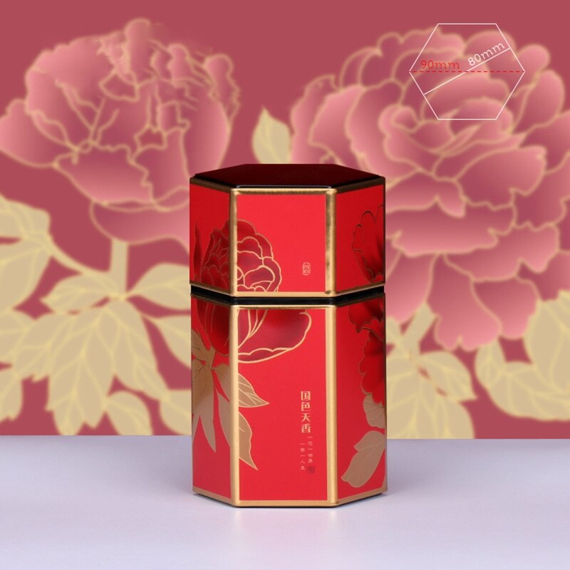 Q1JB Hexagon Thee Opslag Containers Thee Blikken Voedsel Opslag Container Snoeppot Blikjes Voor Thee Koffie Kruid Chocolade Suiker Kruiden