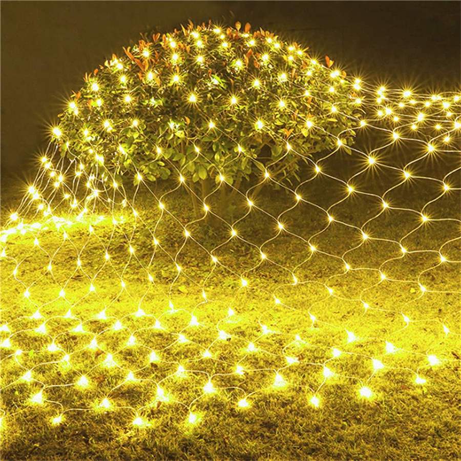 Filet lumineux solaire LED 3x2M 6x4M, rideau lumineux en maille pour fenêtre, décoration féerique pour mariage, noël et