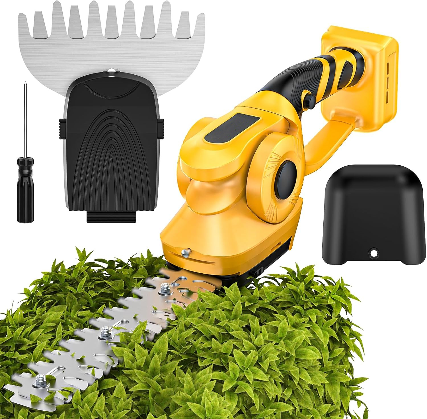 2-- in- -1- handheld lawn trimmer, cordless electric hedge trimmer for yard, garden, lawn care for dewalt , 20-v battery (battery not included)