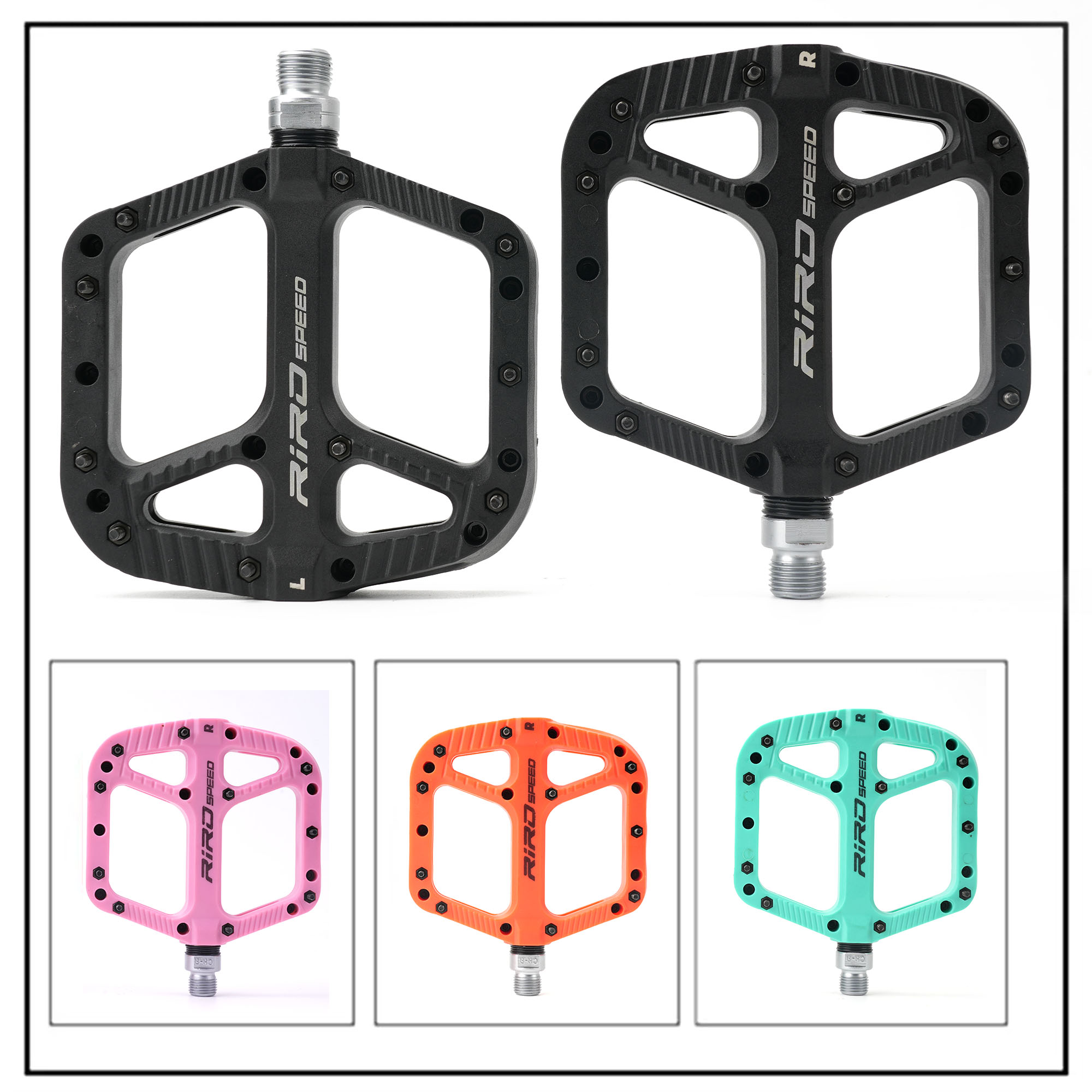 Pedales de bicicleta de montaña, rodamientos de sellado ultraligeros, pedales de bicicleta, pedales de plataforma plana de nailon para piezas de bicicleta de montaña bmx de carretera