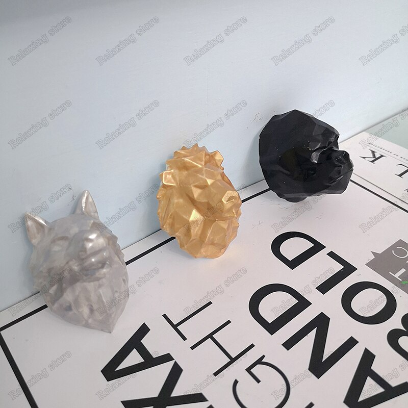 Geometric Lion Wolf Shape Silicone Mold Animals Aroma Plaster Gypsum Mould For Car Decoration DIY Clay Crafts Molds