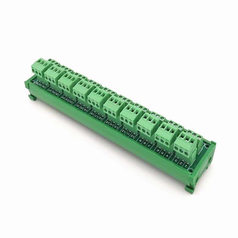DIN Rail Mount 15A/300V 10x3Position Screw Terminal Block Distribution Module.