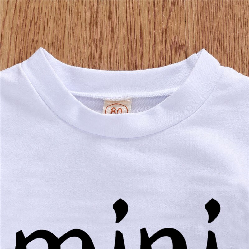 Ropa de para niños pequeños, ropa para bebés, mini boss, suéter con letras estampadas, camisetas informales de otoño e invierno