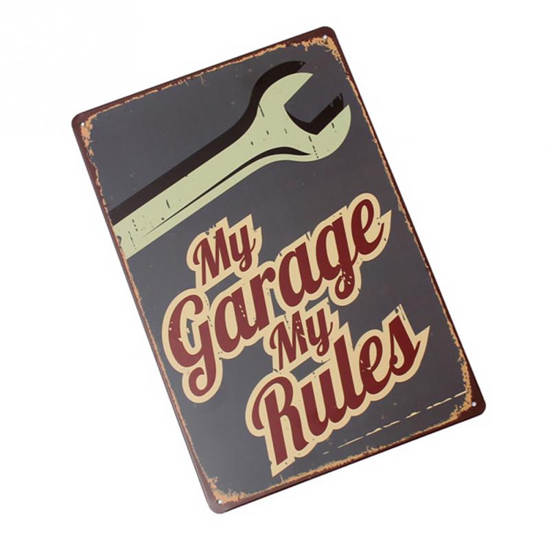 Min garage mine regler blikskilt vintage metalplakat dekorativ bar metalplade plaketter wallsticker jernmaleri  #1207