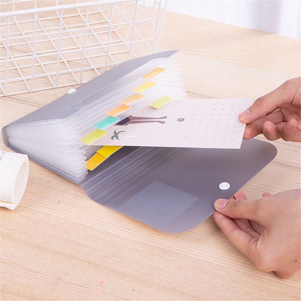 Plastik  a6 mappe mappe fil organizer fil udvidende pung 13 lommer seddel mappe papirholder multifunktion kontorartikler