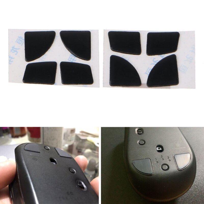 2Sets Replacement Mouse Feet Generic Mouse Feet Sticker Mouse Skates Pads Black