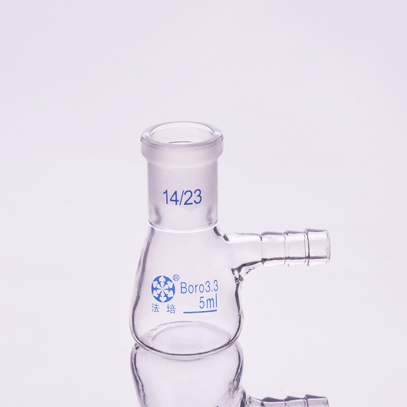 Filtering flask with side tubulature,Capacity 5ml,Ground mouth 14/23,Triangle flask with tubules,Filter Erlenmeyer bottle