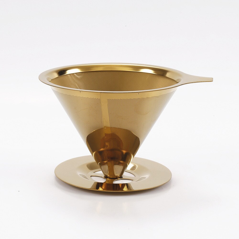 Stainless steel reusable coffee filter dripper v60 drip filters coffees basket holder MJ070115