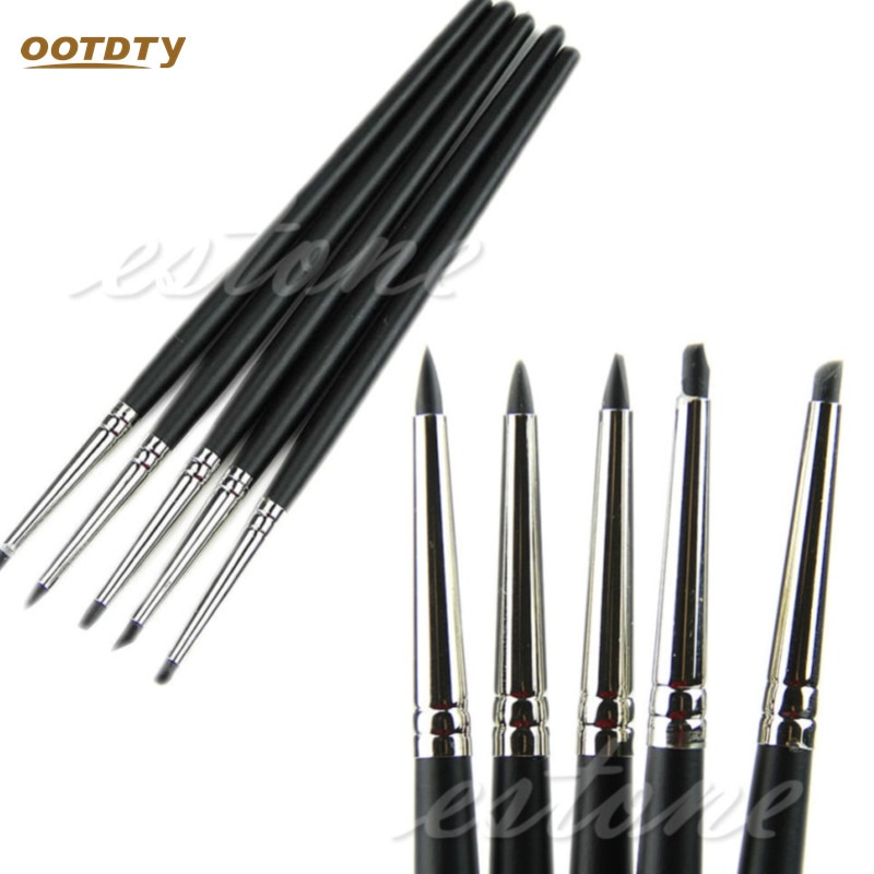 5pcs Silicone Rubber Shapers Polymer Clay Sculpting Fimo Modelling Tools APR14