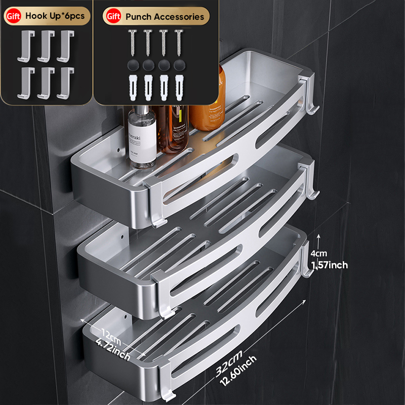 Badezimmer Regal Dusche Regale Ecke Regal Aluminium Wand Halterung Dusche Storage Rack Halter Bad Veranstalter Home Appliance: L Sliver 3