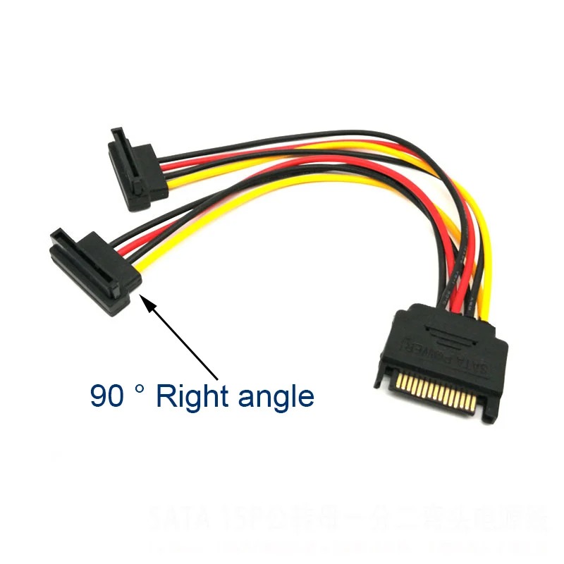 Coolcirc-Cable divisor de alimentación SATA Y, Cable de alimentación SATA macho a doble hembra de 15 pines, Cable de extensión Sata para disco duro HDD SSD