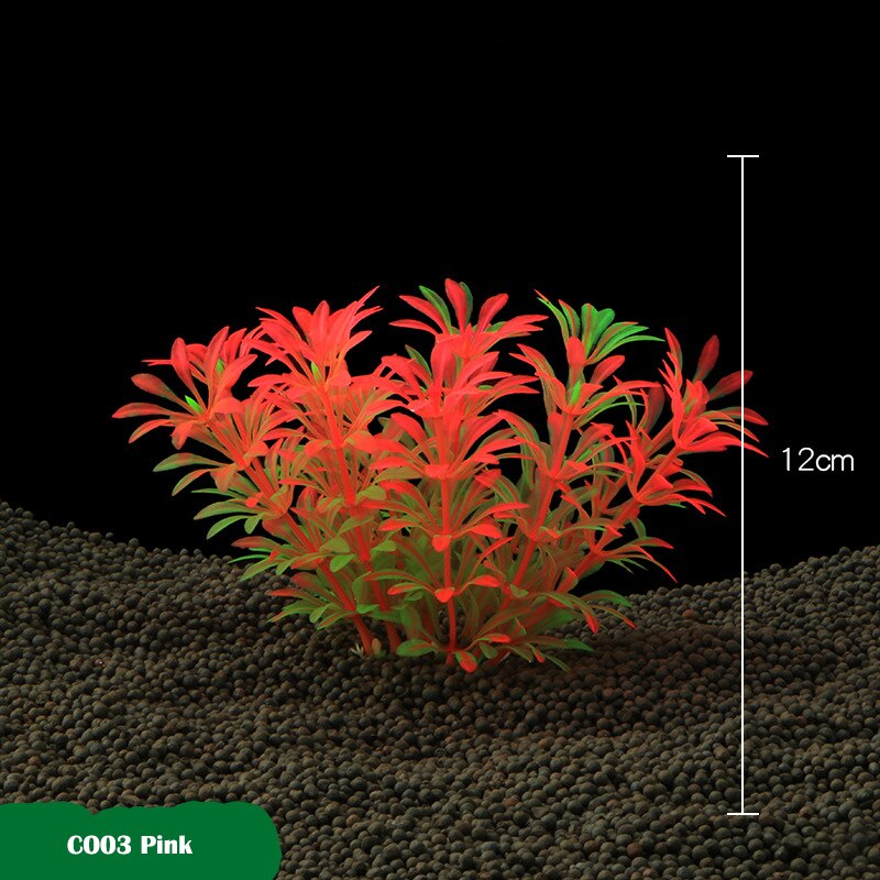 Z tworzywa sztucznego symulacja rośliny wodne ozdoby dekoracja akwarium akcesoria akwarium krajobrazu 1 sztuk: CO03 różowy