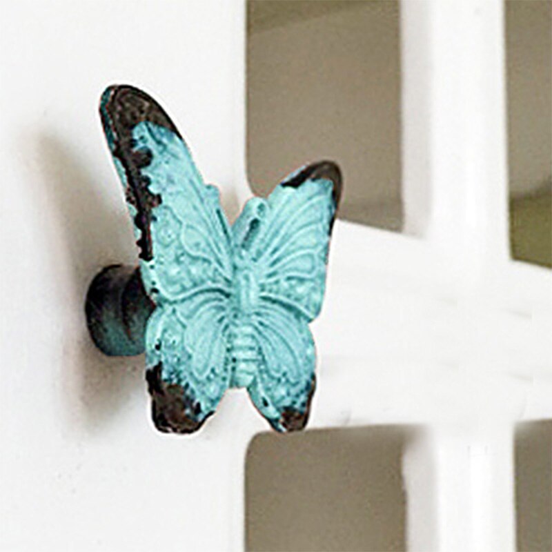 Mediterranen Stil Einzigen See Schmetterling Griff retro Kleiderschrank Katze Schwanz Doppel See Griff und Knopf Schublade Zauberstab Montiert Knopf