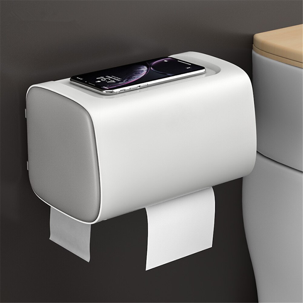 Wc Tissue Doos Muur Gemonteerde Papier Houder Met Opbergrek Voor Badkamer Waterdicht Papierrol Organizer Case Lade Buis plank
