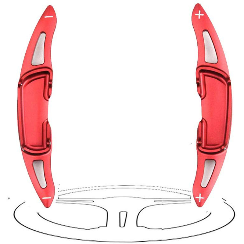 Aluminum Steering Wheel Paddle Shifter Extensions Covers 2 Pieces(Red) for Mazda 3 6 Axela Atenza CX-3 CX-5 MX-5 CX-9