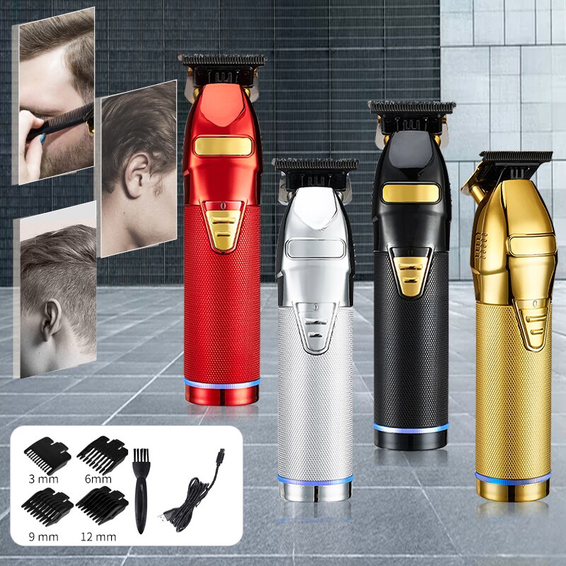 Professionele Tondeuse Gouden Clipper Voor Mannen Oplaadbare Kapper Draadloze Haar Knippen T Machine Haar Styling Baard Trimmer
