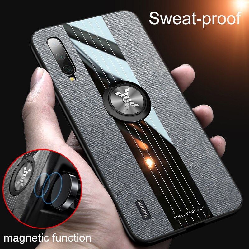 Voor Xiao mi mi A3 case COVER Luxe Zachte Siliconen Frame En Magnetische ring Houder Back Cover Voor Xio Mi mi A2 A3 TELEFOON Gevallen Capa