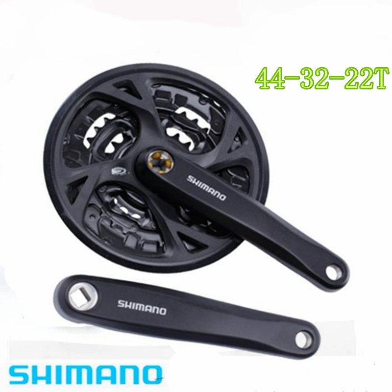 Shimano FC-M371 9-Speed 170MM 44-32-22T Bike Bicycle Square Crankset with Chain Guard Black