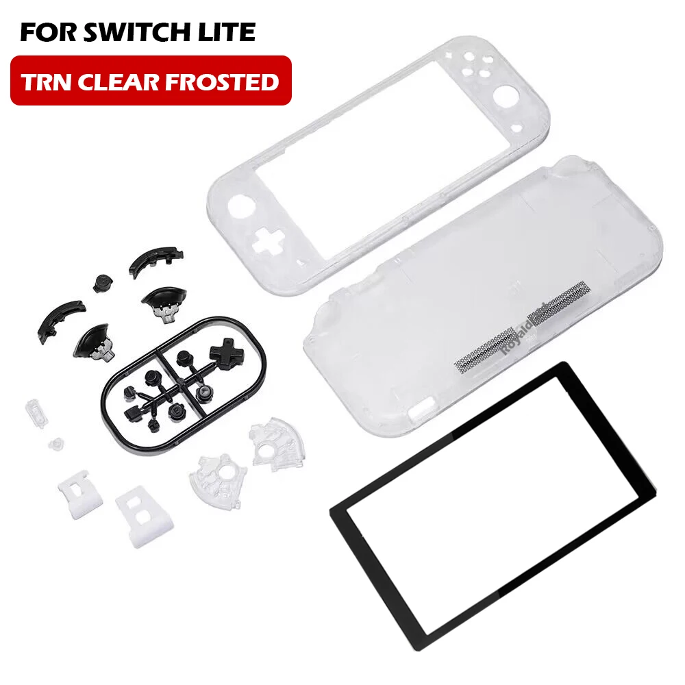 Para Switch Lite para consola de juegos NS LITE, carcasa de repuesto, botones y acceso de modificación de pantalla de película de vidrio templado: Azul