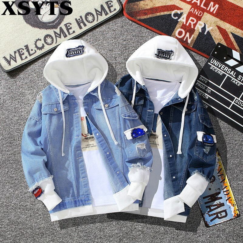 Spring Autumn Hooded Denim Jacket Women Hip Hop Jeans Coat Female Jean Jacket Casual Bomber Streetwea Jacket Outerwear