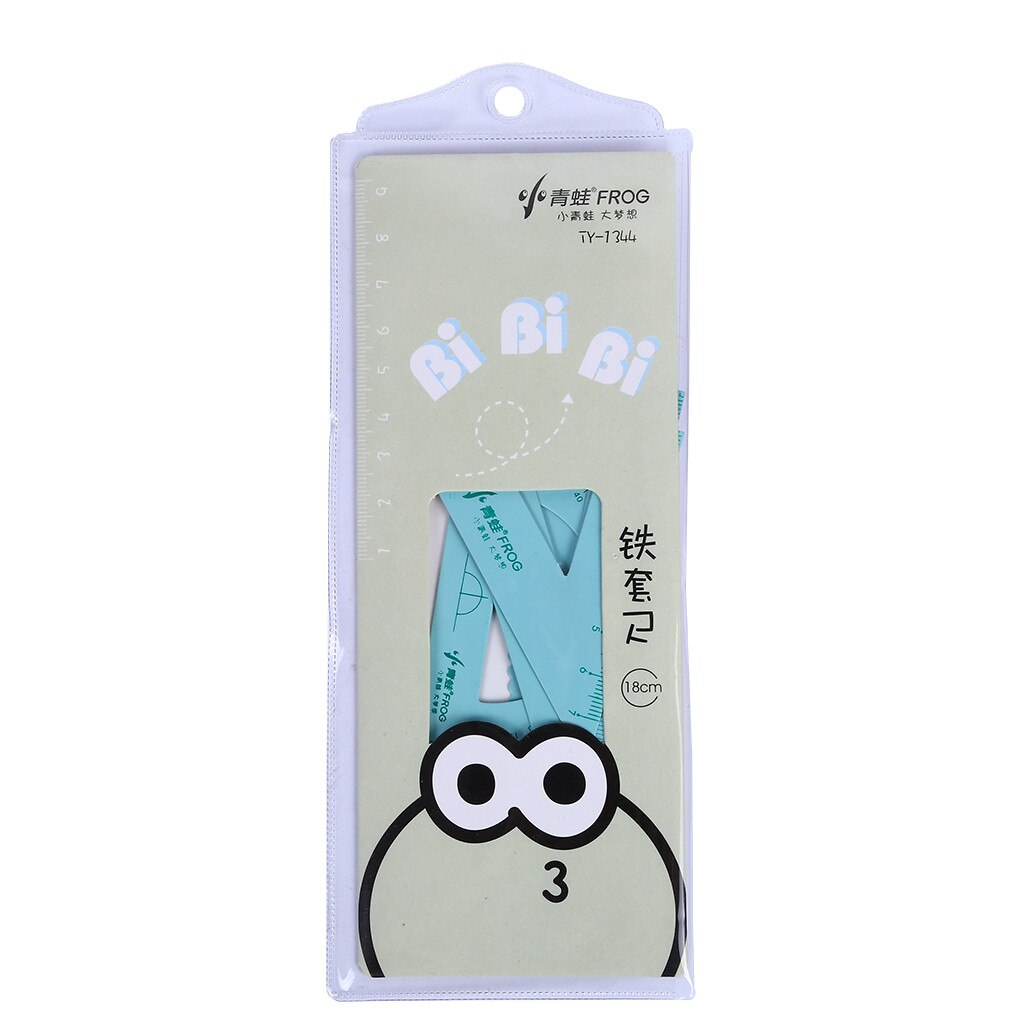 Four-Piece Ruler Geometric Ruler Drawing Boutique Standard Set of Student Office Ruler: Green